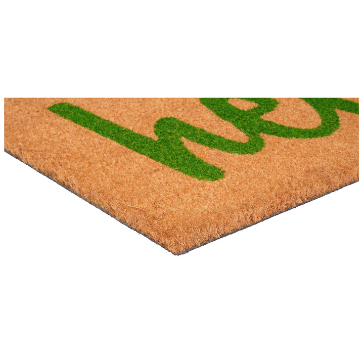 Script Hello Doormat Green / 17"x29"