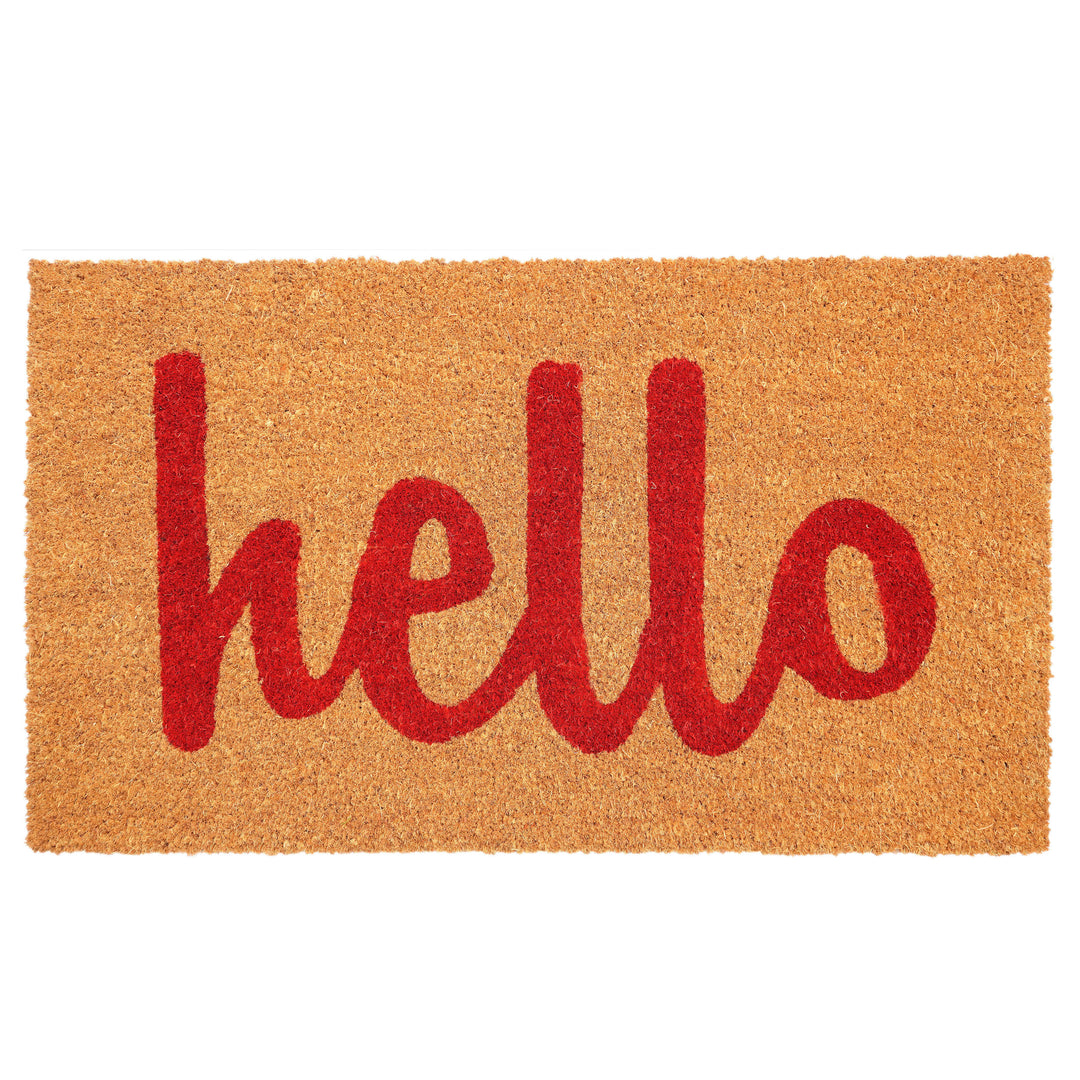 Script Hello Doormat Red / 17"x29"