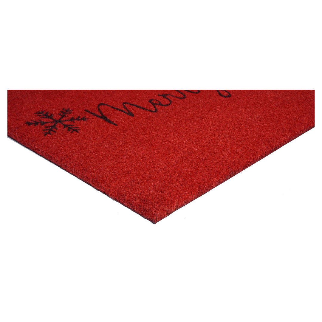 Red Merry Christmas Doormat 17"x29"
