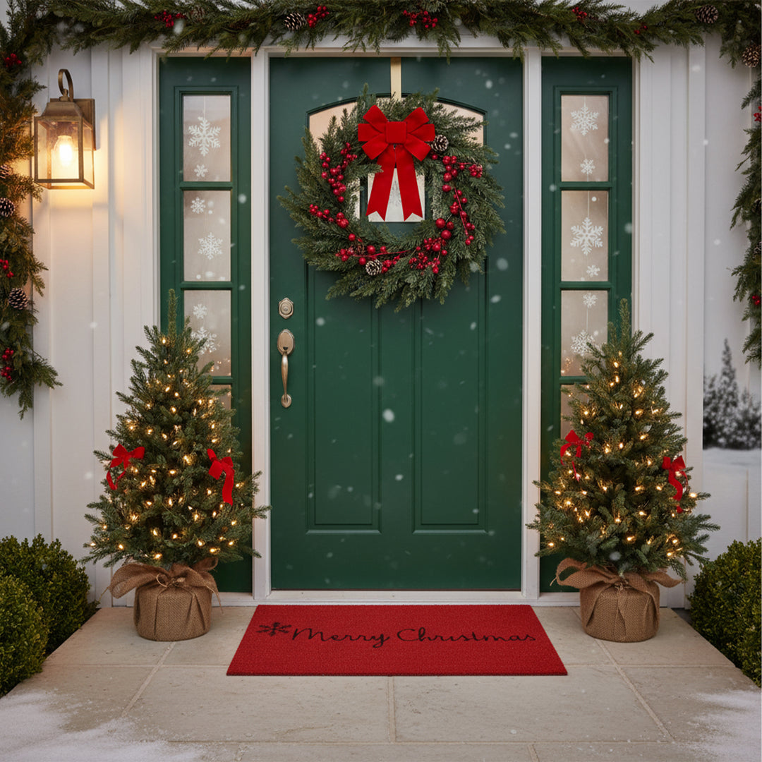 Red Merry Christmas Doormat