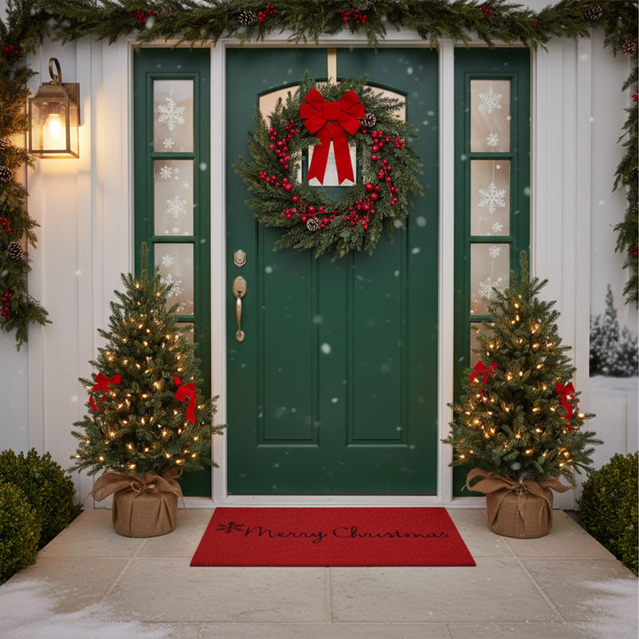 Red Merry Christmas Doormat