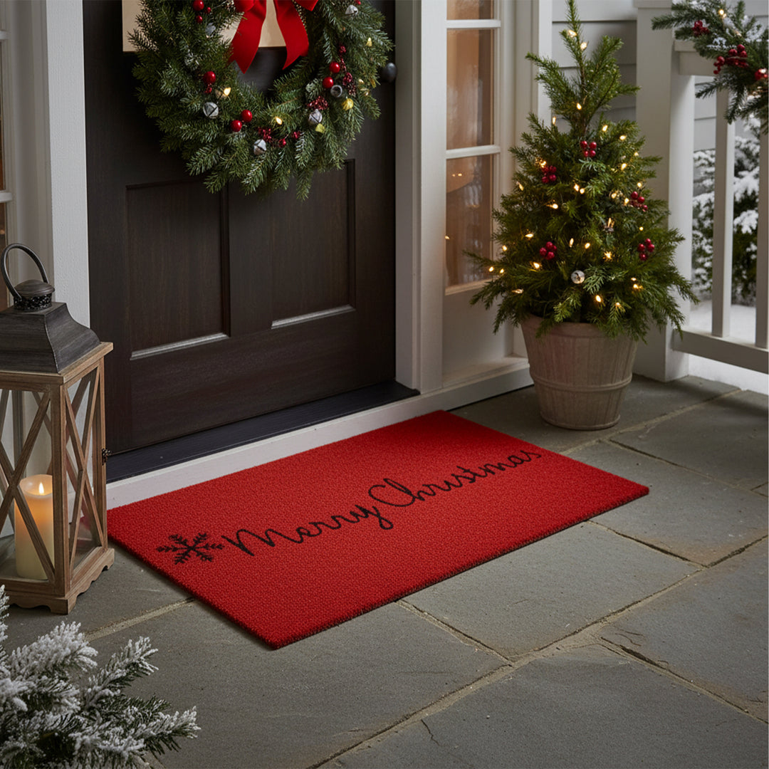 Red Merry Christmas Doormat