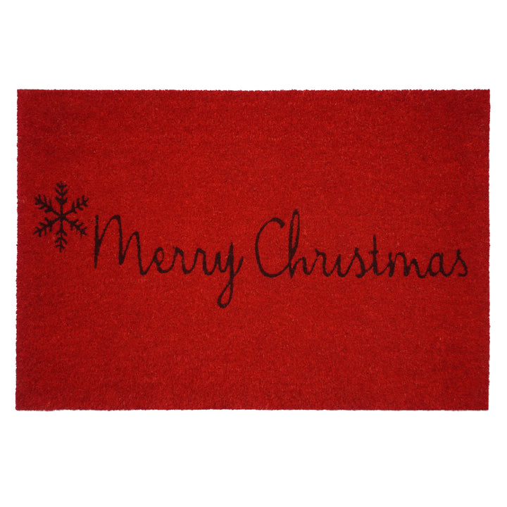 Red Merry Christmas Doormat 17"x29"