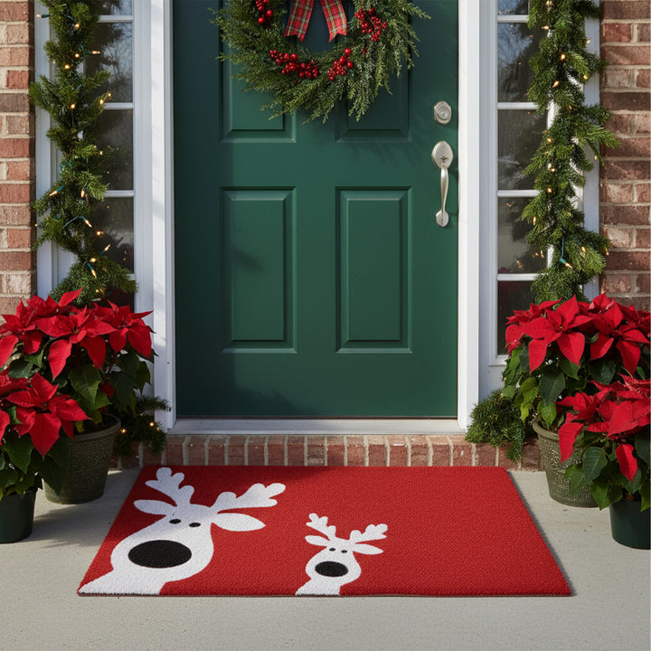 Peeking Reindeer Doormat