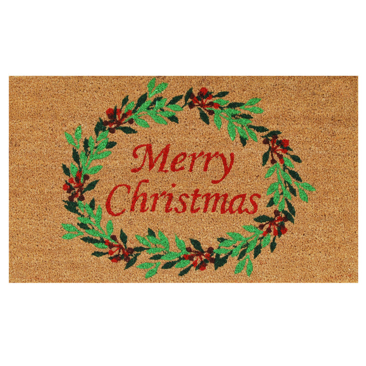 Christmas Wreath Doormat 17"x29"
