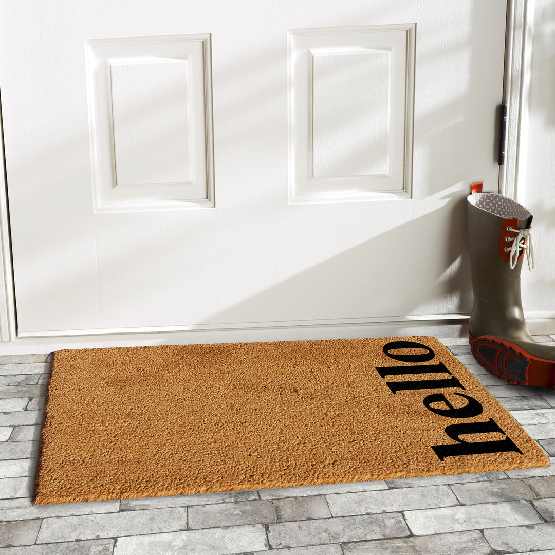 Vertical Hello NaturalDoormat