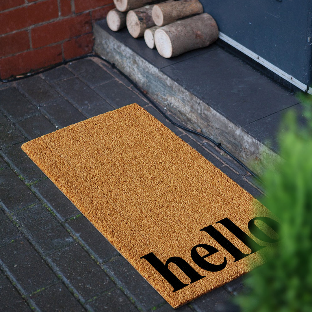 Vertical Hello NaturalDoormat