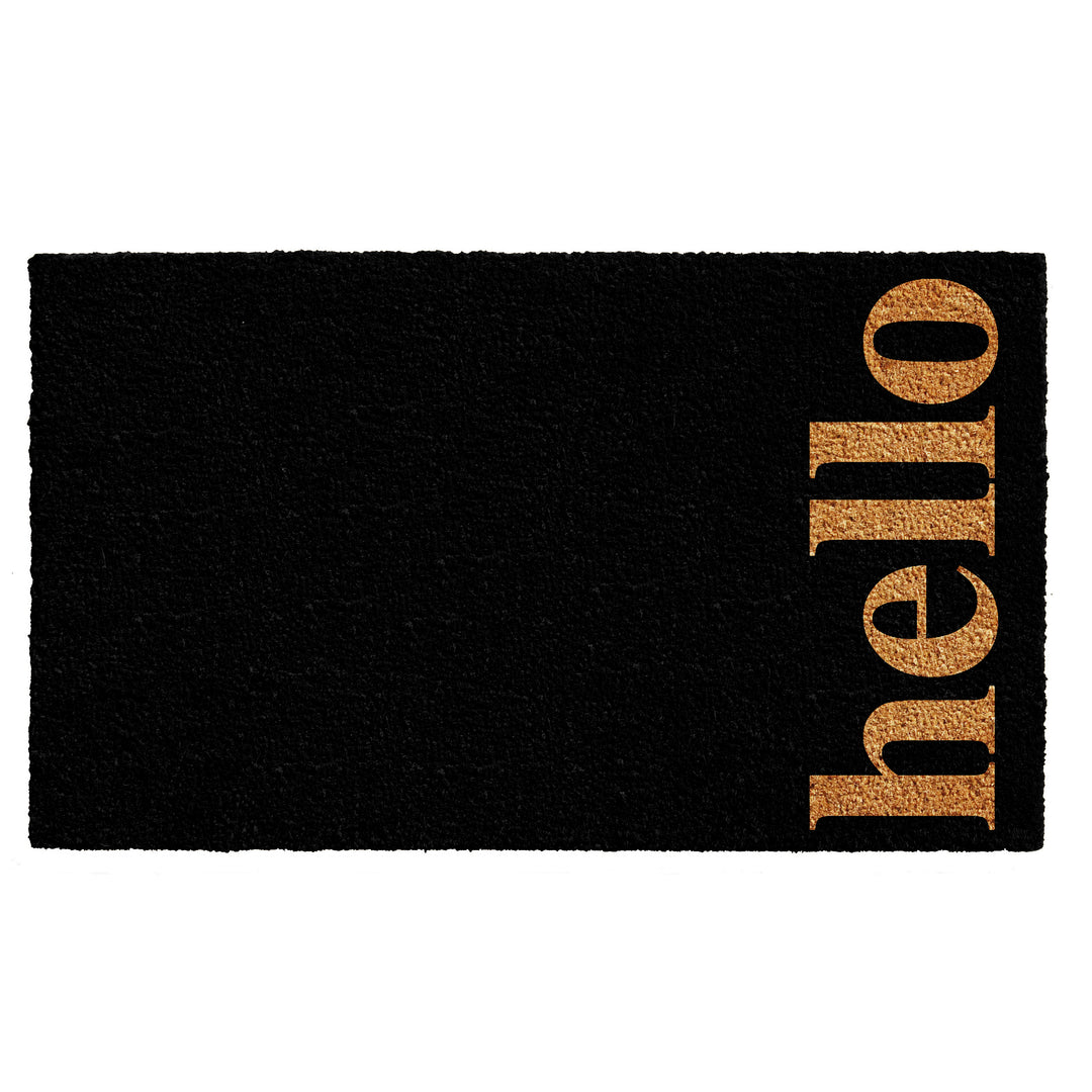 Vertical Hello Doormat Black / 17"x29"