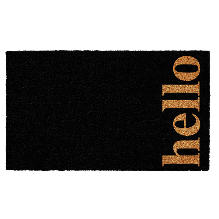Vertical Hello Doormat Black / 17"x29"