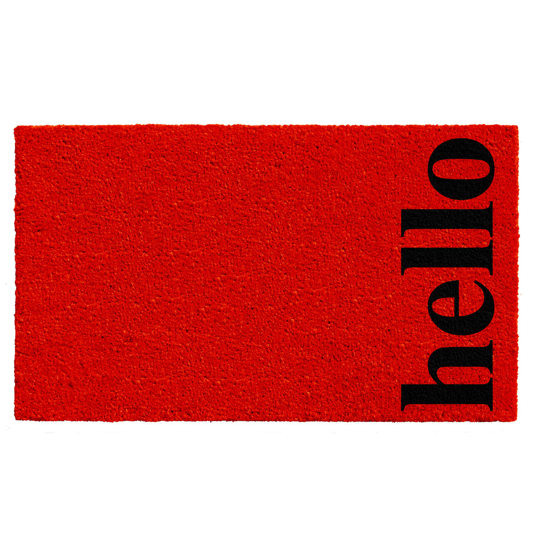 Vertical Hello Doormat Red/Black Red / 17"x29"