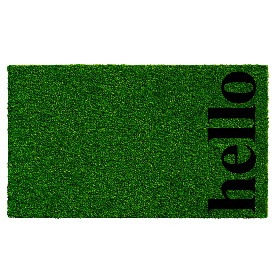 Vertical Hello Doormat Green/Black Green / 17"x29"