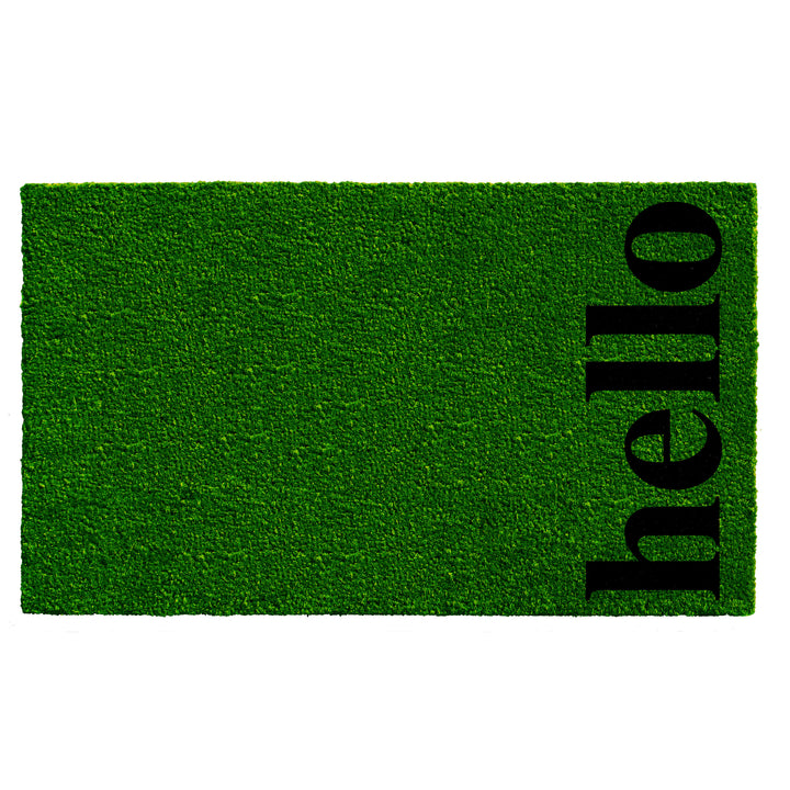 Vertical Hello Doormat Green/Black Green / 24"x36"