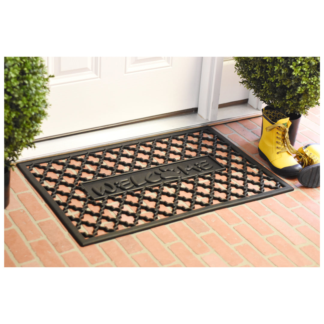 Welcome Paw Rubber Doormat 24"x36"