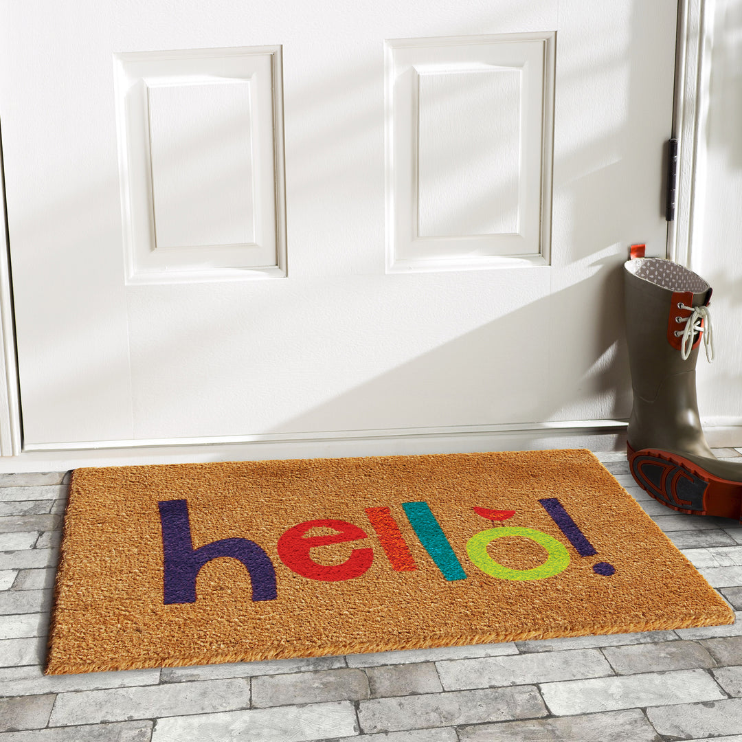 Colorful Hello Doormat 17"x29"