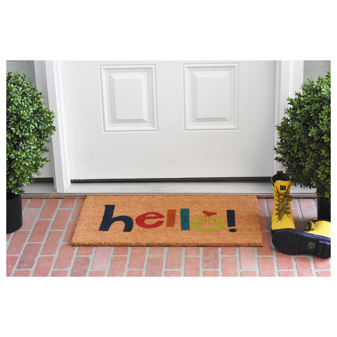 Colorful Hello Doormat 17"x29"