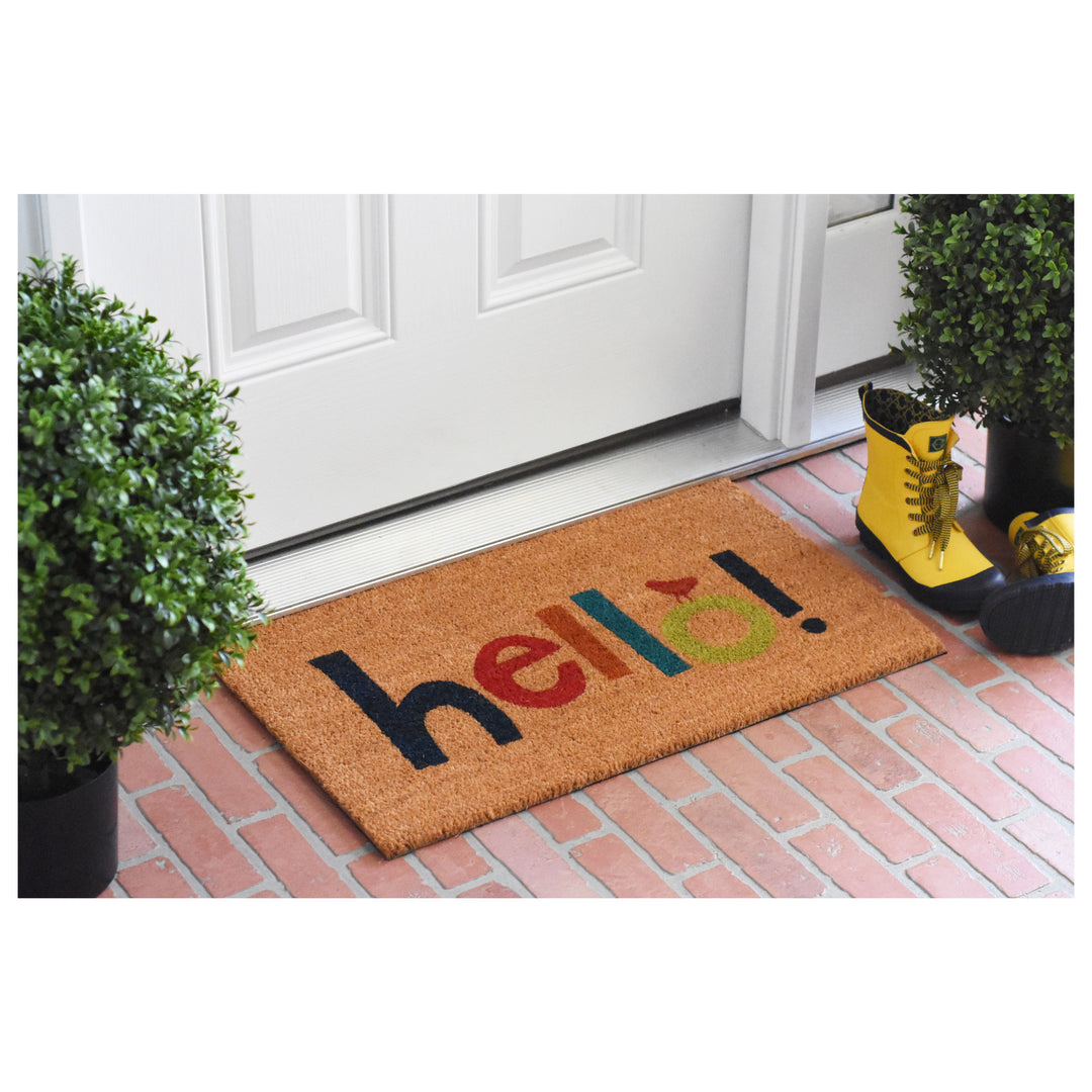 Colorful Hello Doormat 17"x29"