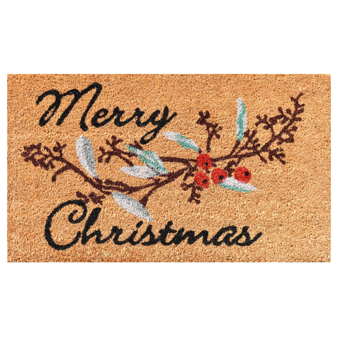 Merry Christmas Berries Doormat 17"x29"