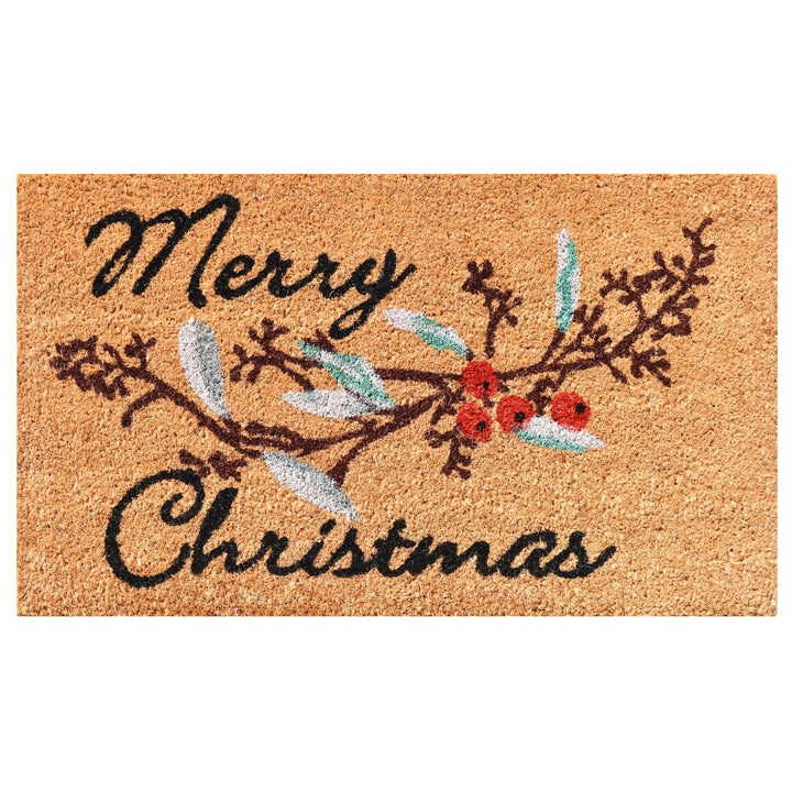 Merry Christmas Berries Doormat 17"x29"