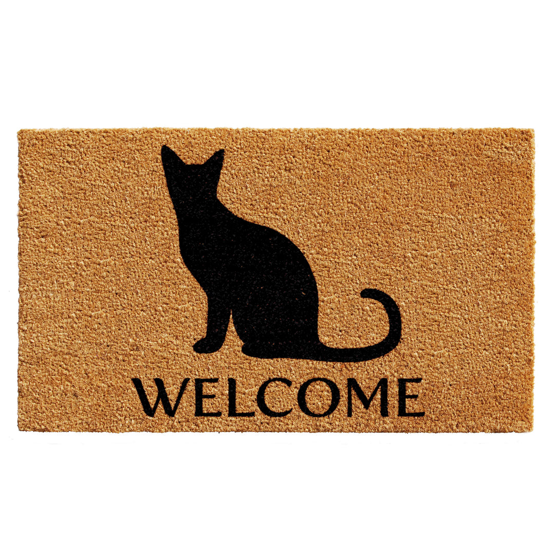 Black Cat Welcome Doormat 17"x29"