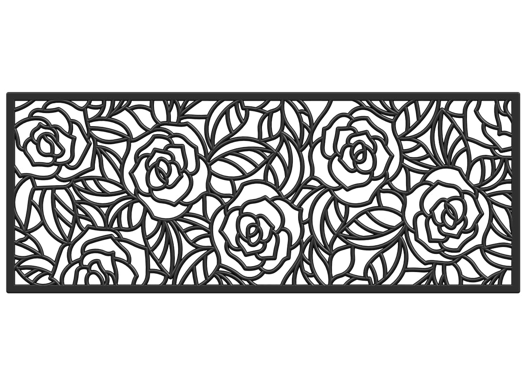 Black Rose Rubber Doormat 22"x48"