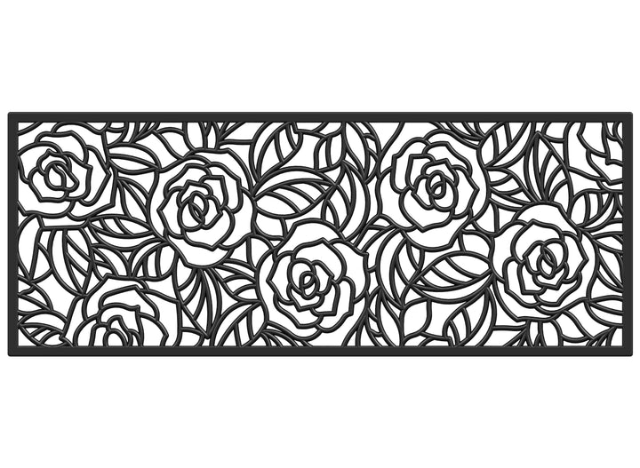 Black Rose Rubber Doormat 22"x48"
