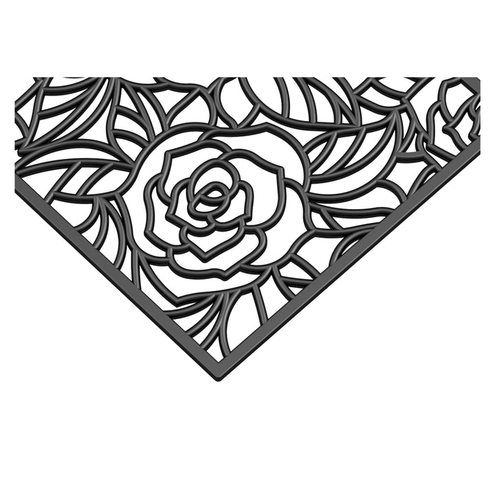 Black Rose Rubber Doormat 24"x36"
