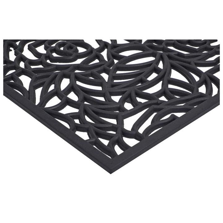 Black Rose Rubber Doormat 24"x36"