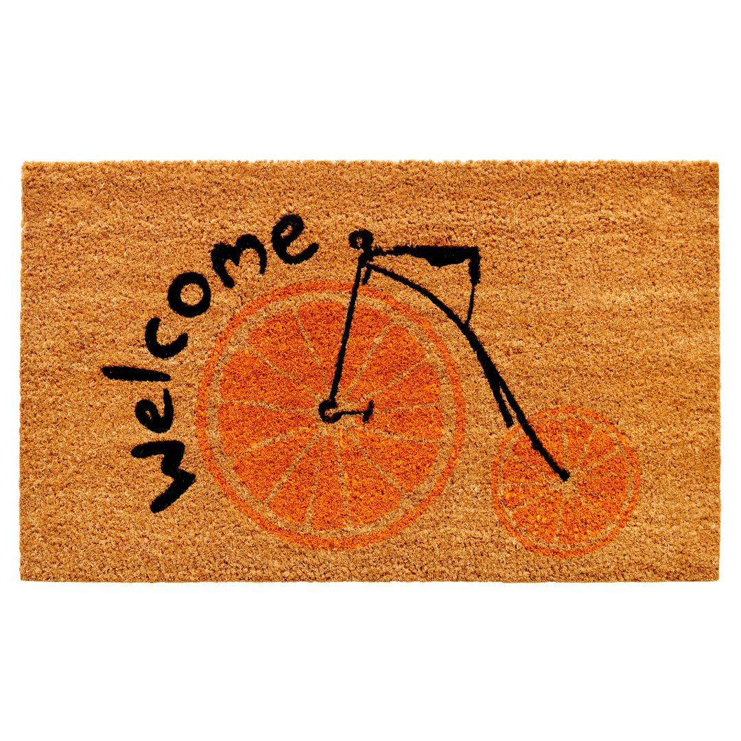 Orange Bike Welcome Doormat 17"x29"