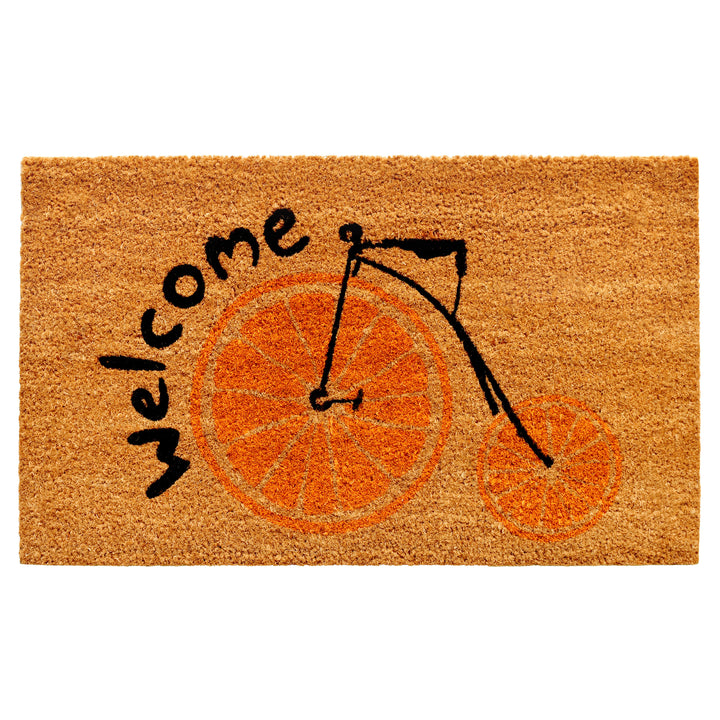 Orange Bike Welcome Doormat 17"x29"