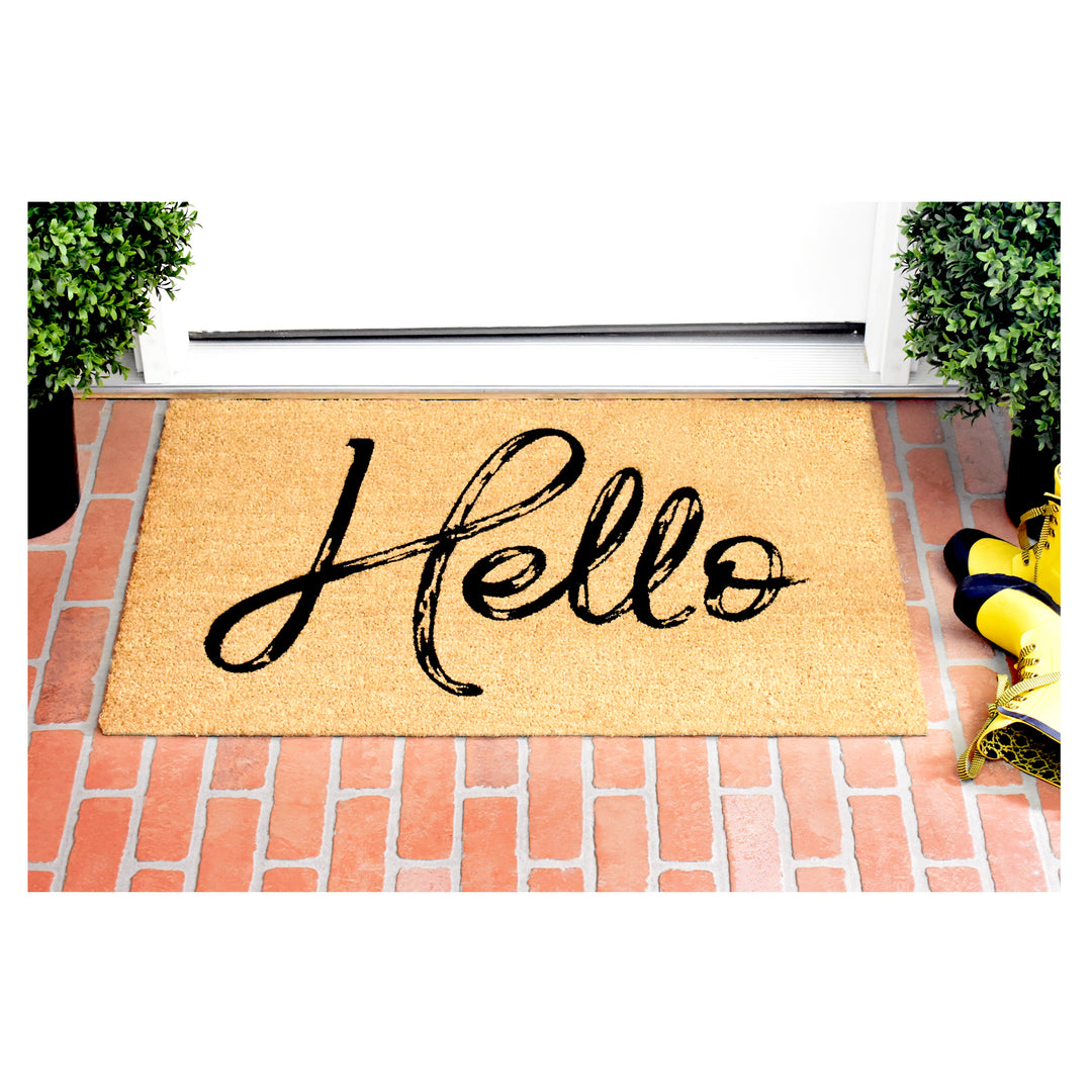 Canty Hello Natural Doormat 24"x36"