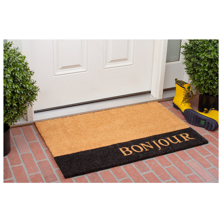 Bonjour Black Stripe Doormat 24"x36"