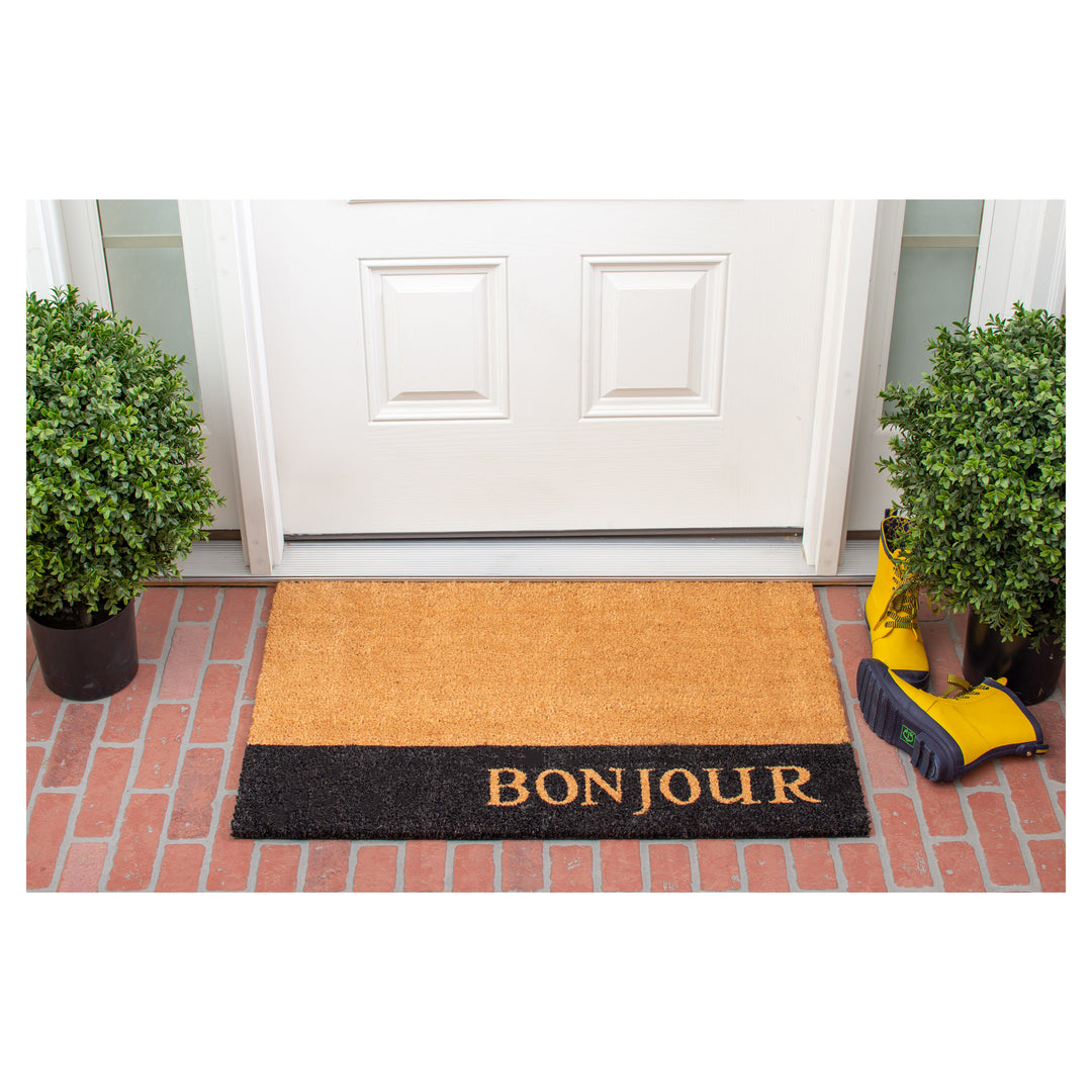 Bonjour Black Stripe Doormat 24"x36"