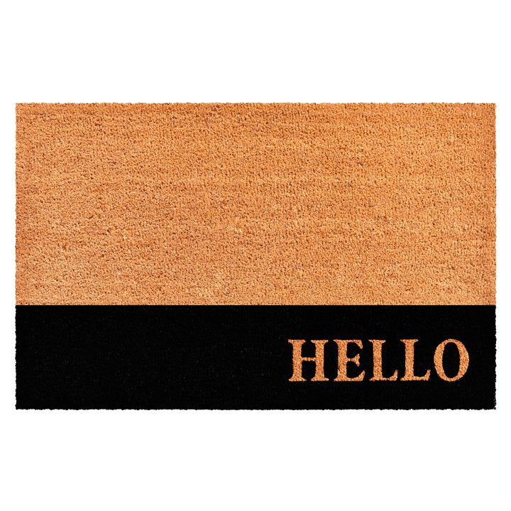 Hello Black Stripe Doormat 30"x48"