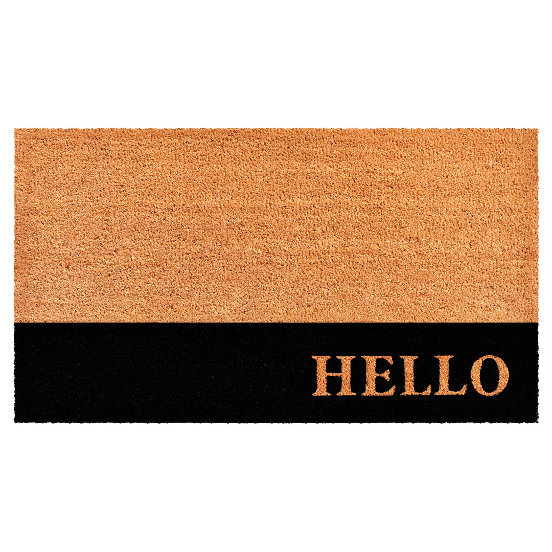 Hello Black Stripe Doormat 36"x72"