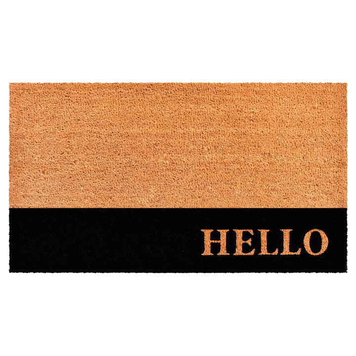Hello Black Stripe Doormat 36"x72"