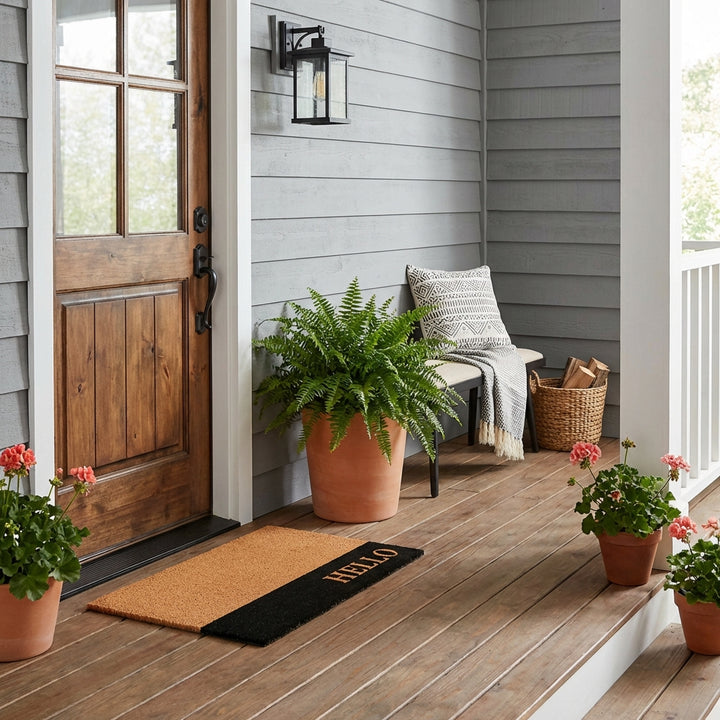 Hello/ Ciao/ Bonjour Black Stripe Doormat