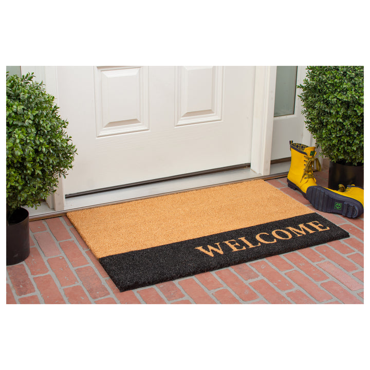 Welcome Black Stripe Doormat 24"x36"