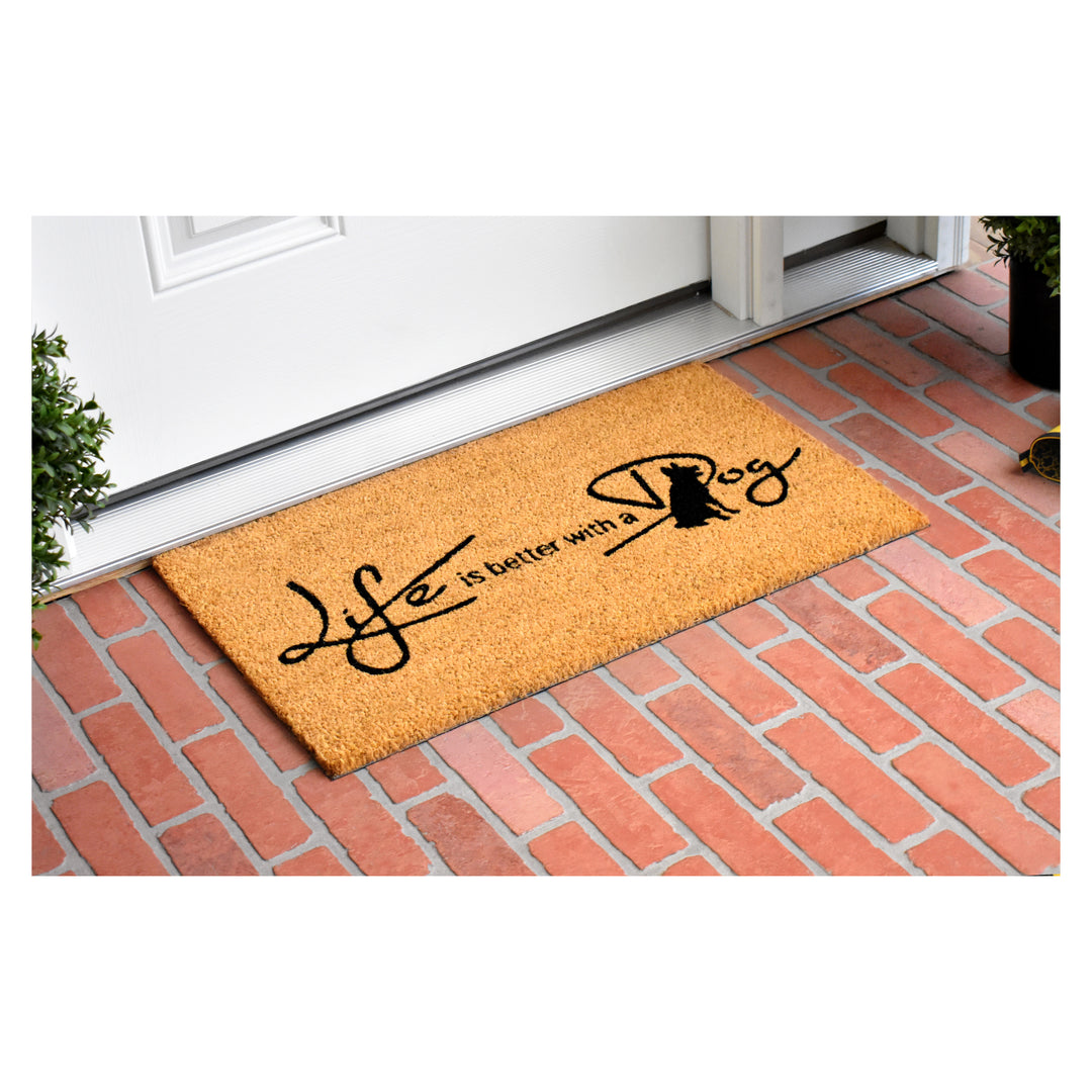Life is Better with a Dog Doormat 17"x29"