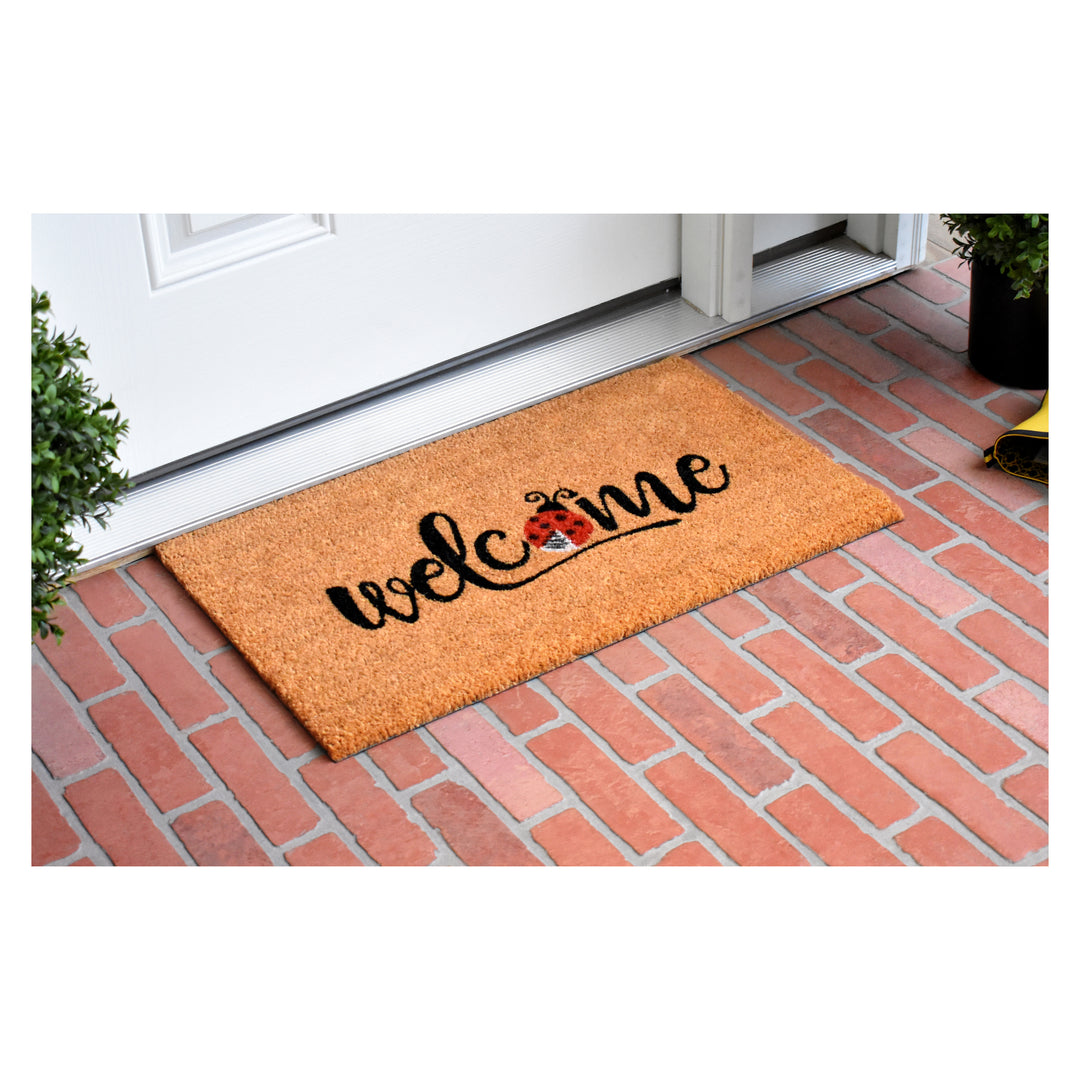 Welcome Ladybug Doormat 17"x29"