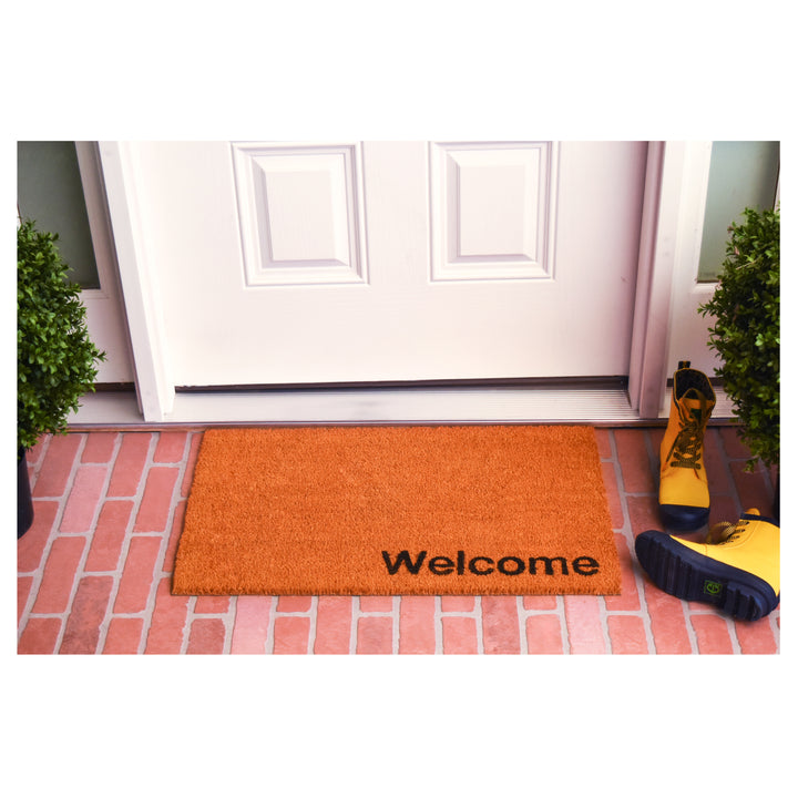 Collins Orange Pastel Welcome Doormat Orange / 17"x29"