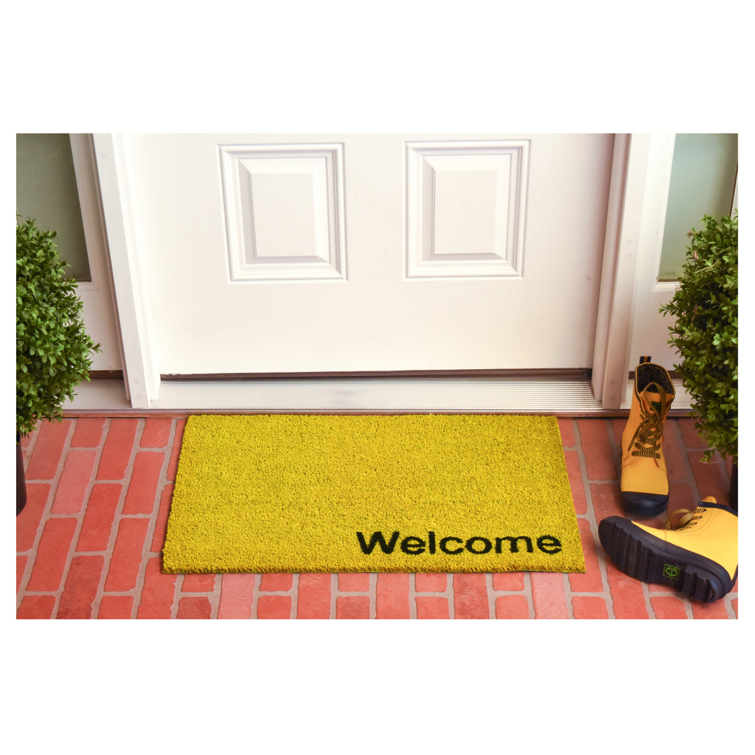 Collins Yellow Pastel Welcome Doormat Yellow / 17"x29"