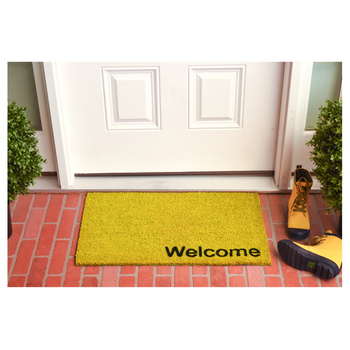 Collins Yellow Pastel Welcome Doormat Yellow / 17"x29"