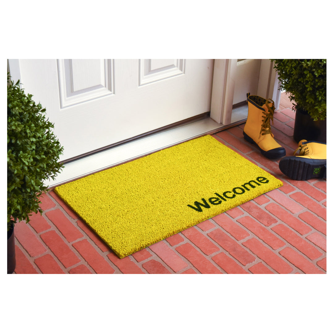 Collins Yellow Pastel Welcome Doormat Yellow / 17"x29"