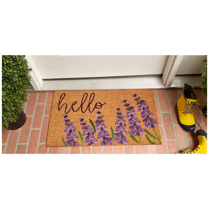 Lavender Hello Doormat 17"x29"