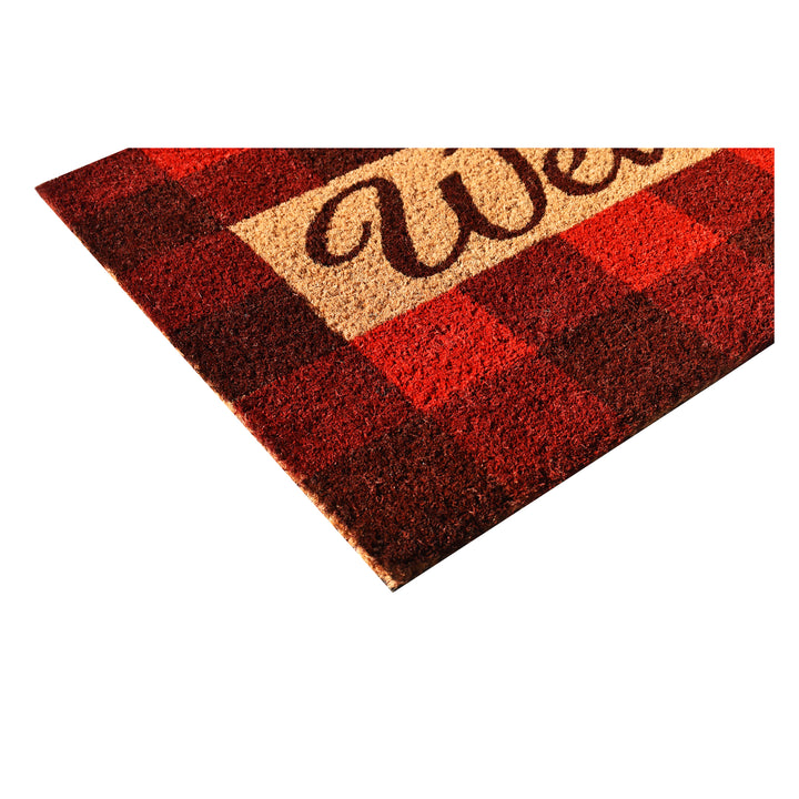 Pretty in Plaid Doormat  Red/Natural 17"x29"
