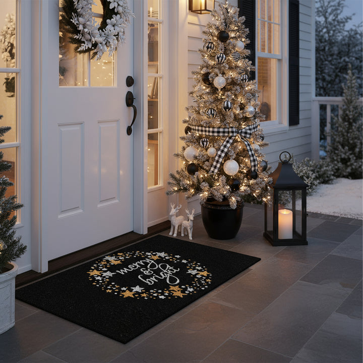 Star Holiday Greeting Doormat