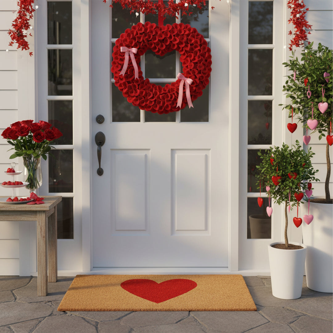 Red Heart Doormat