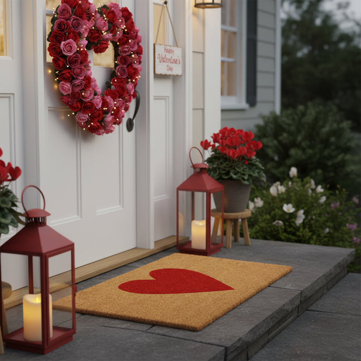 Red Heart Doormat