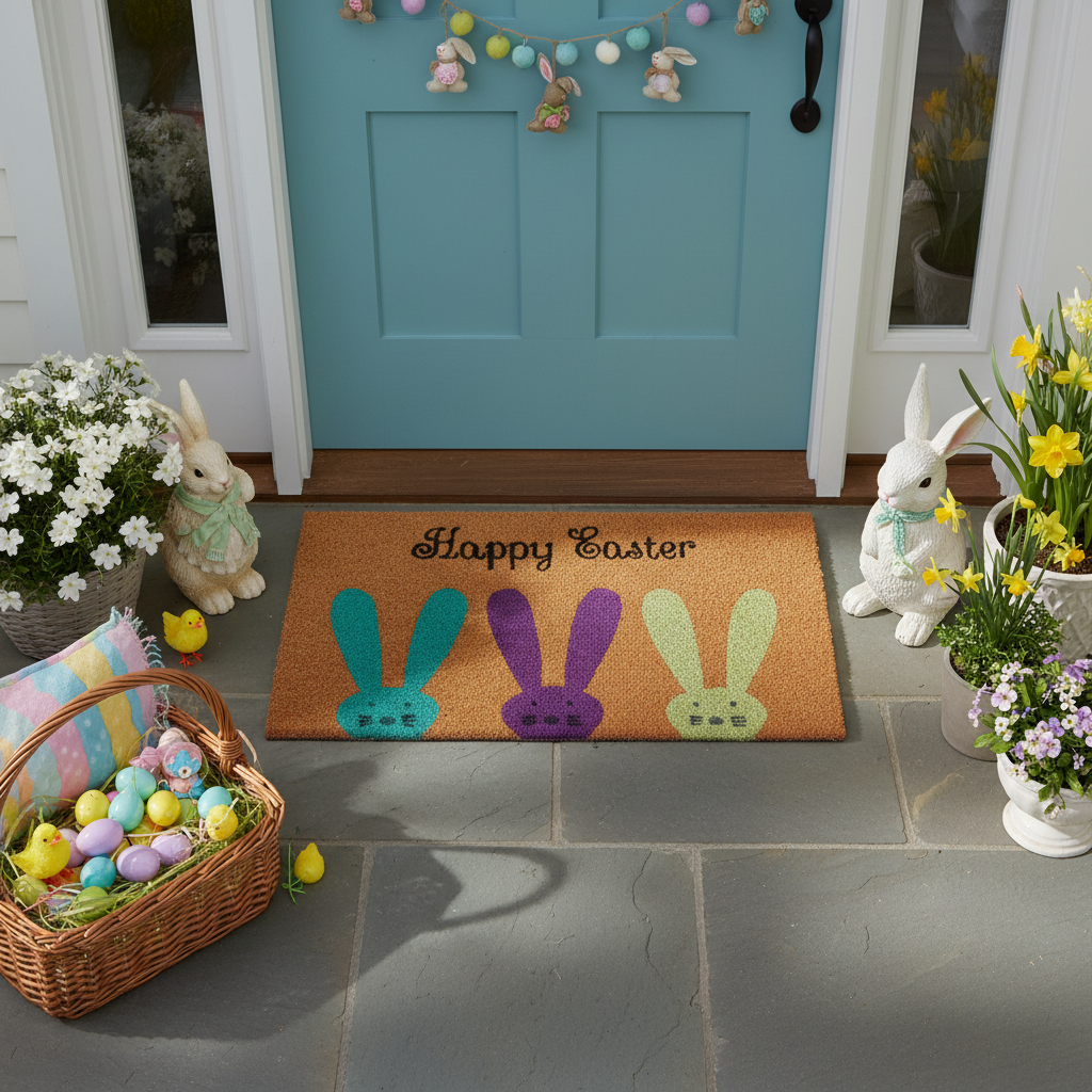 Easter Bunnies Doormat