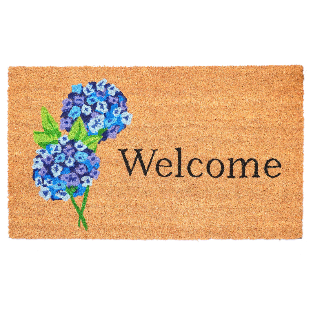 Hydrangea Welcome Doormat 17"x29"